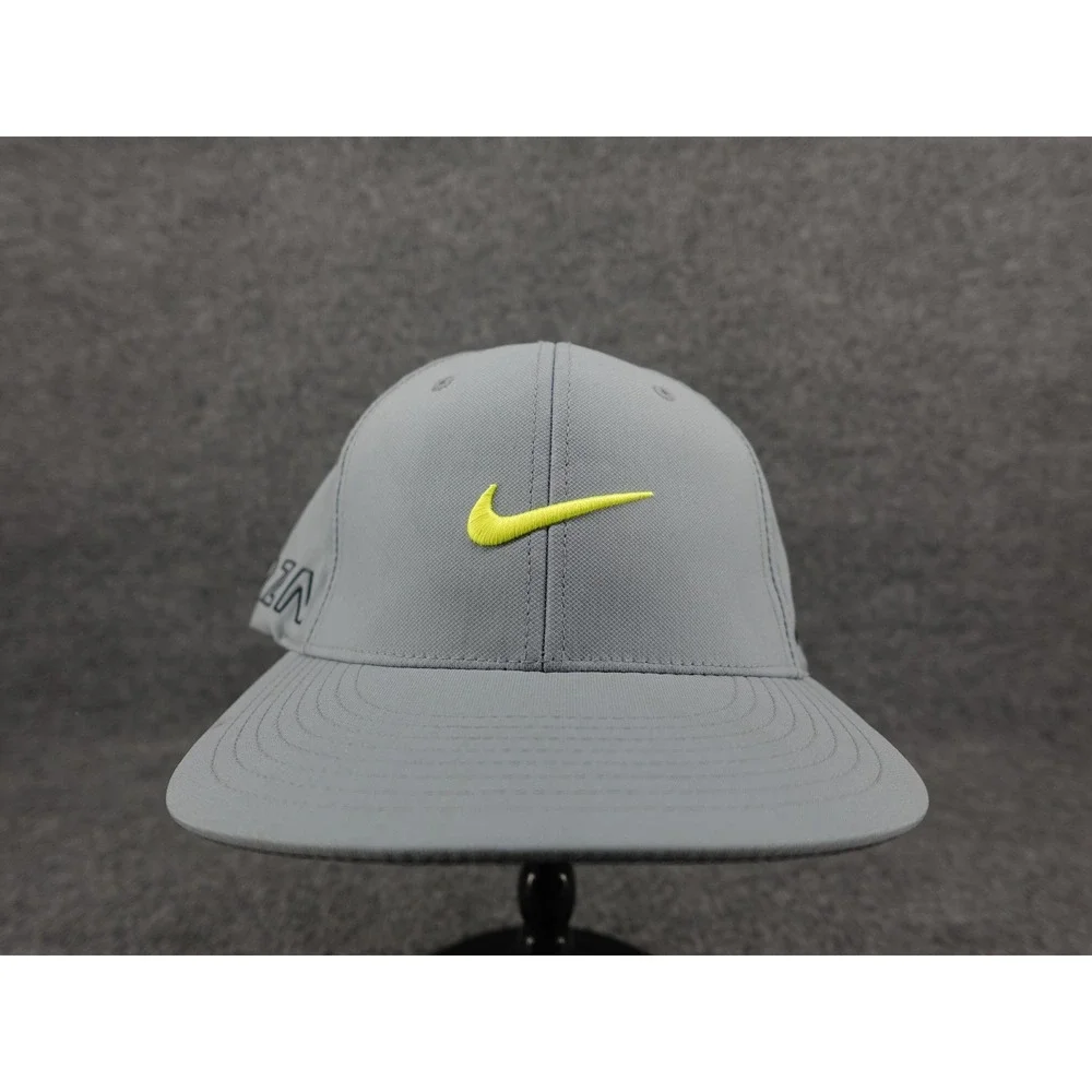 Nike‎ Golf Vapor RZN Hat Mens M/L Grey Neon Yellow Flexfit Baseball Cap